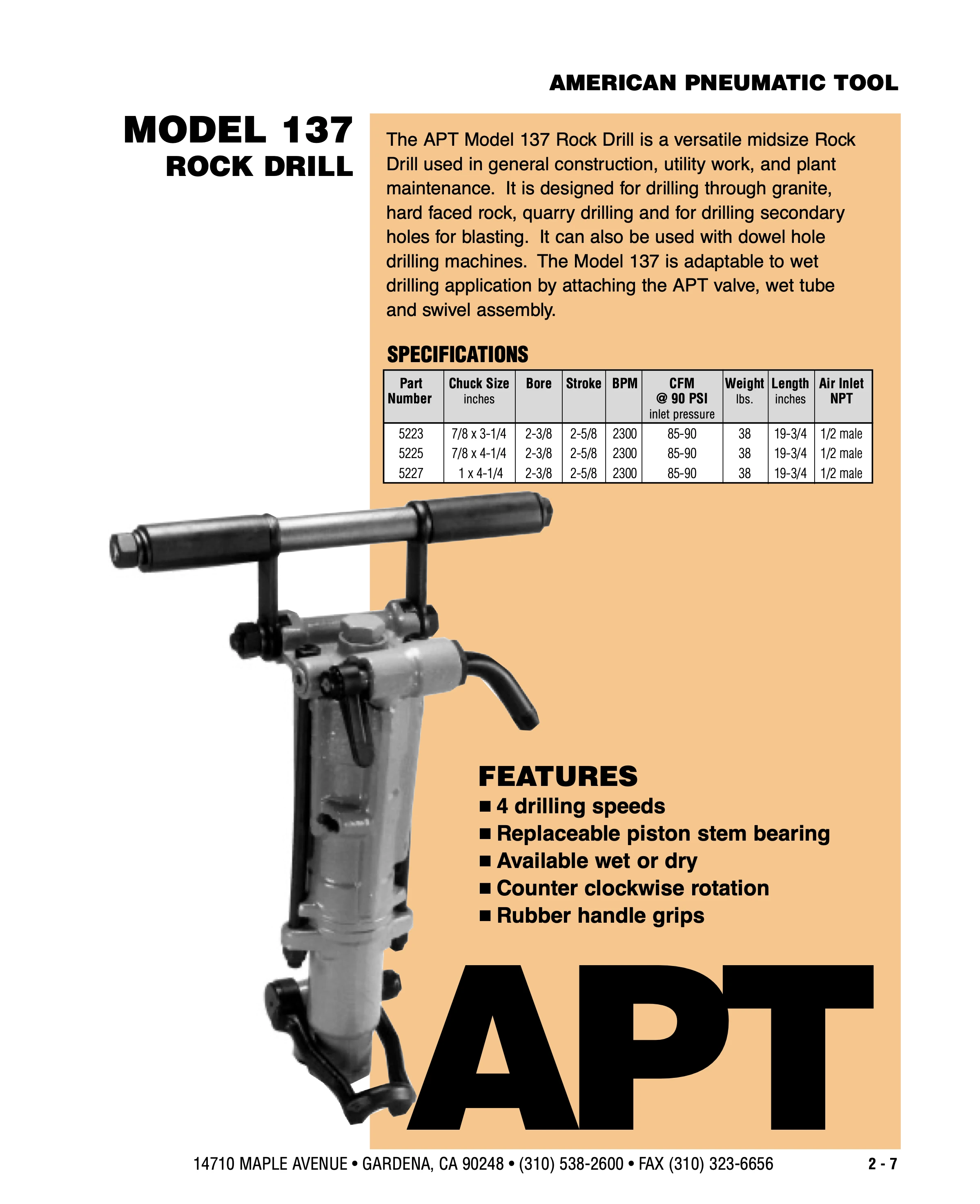 American Pneumatic 109 Series PDF page 6 of 11