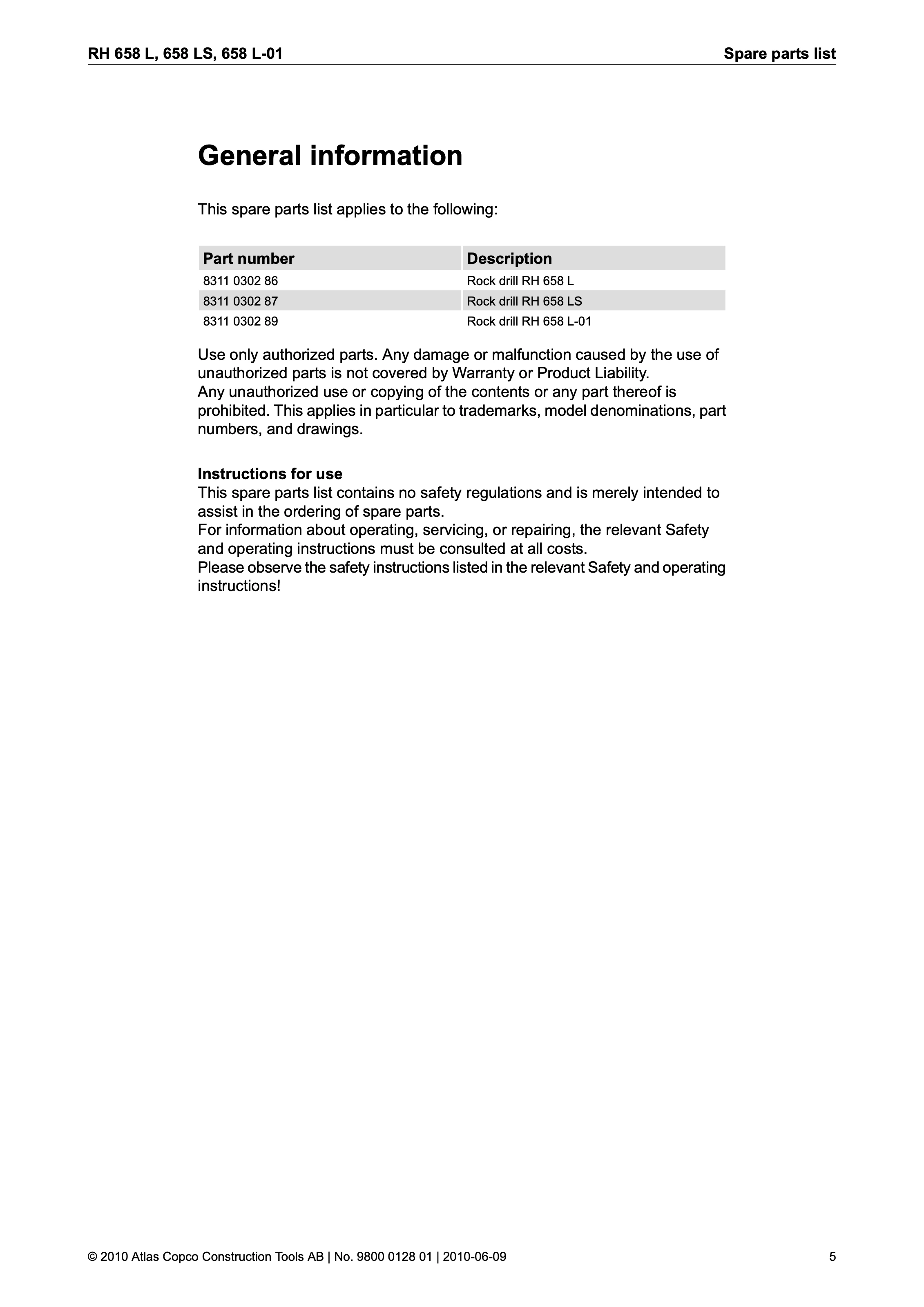 Atlas Copco 658 Series PDF page 5 of 20